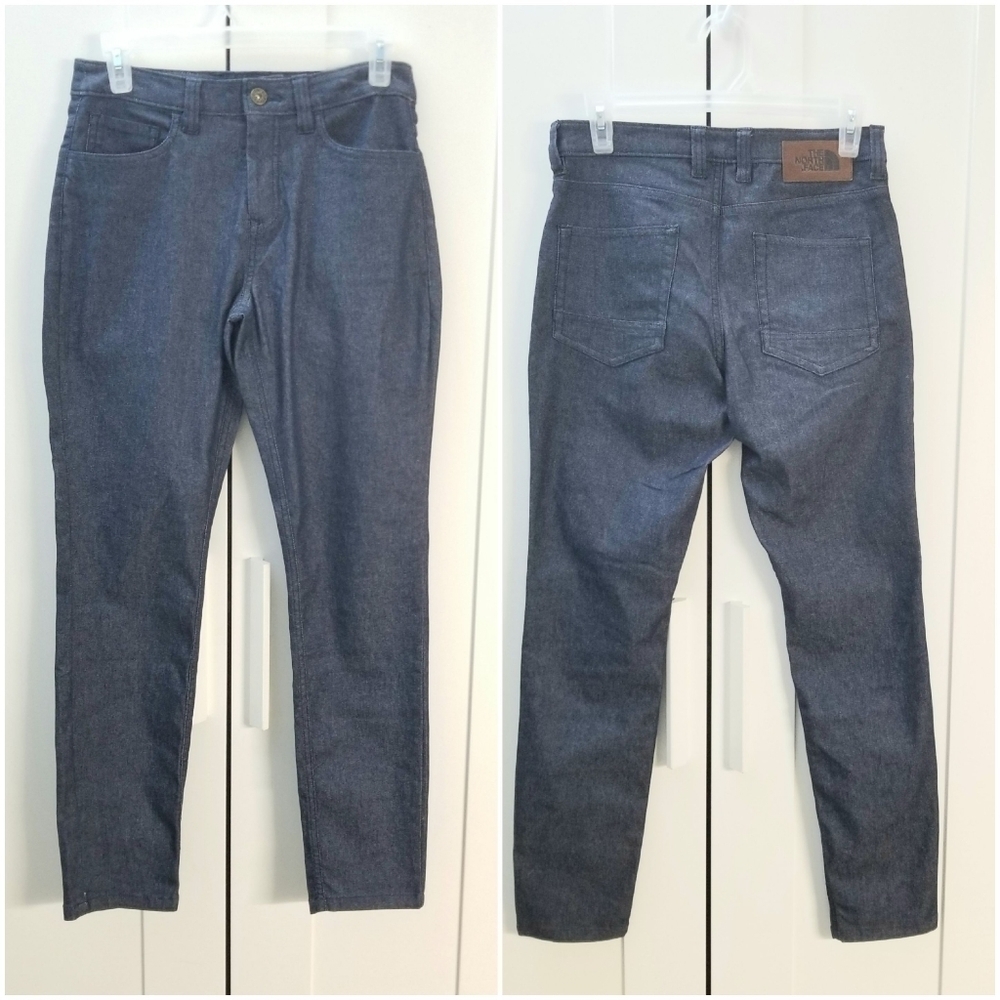 The Northface Women's Tungsted Blue Regular Fit Casual Soft Jean Pants, size 2